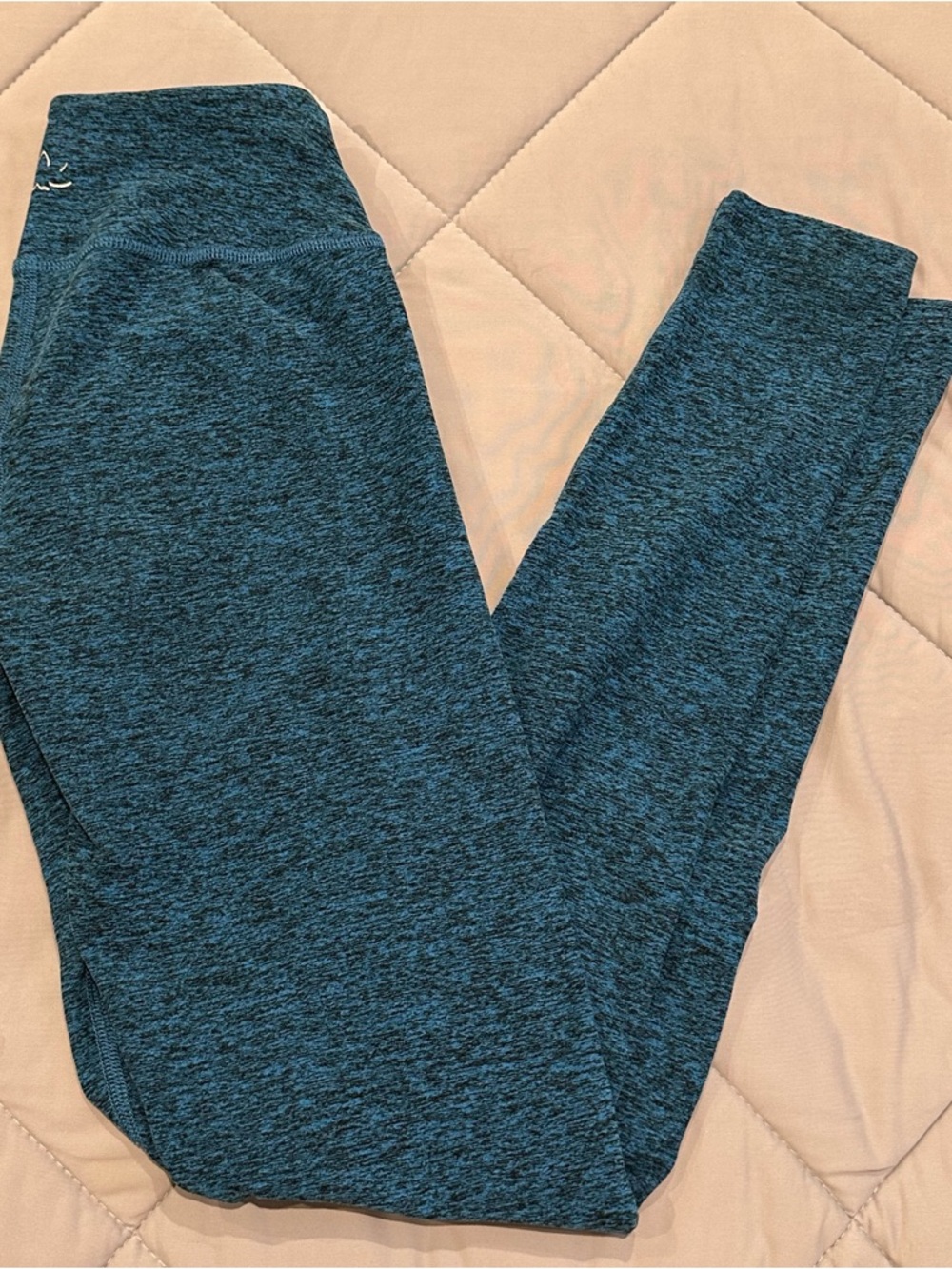 Beyond Yoga Teal Blue Heathered Space Dye High Waist Leggings